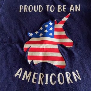 Justice Patriotic unicorn shirt size 8